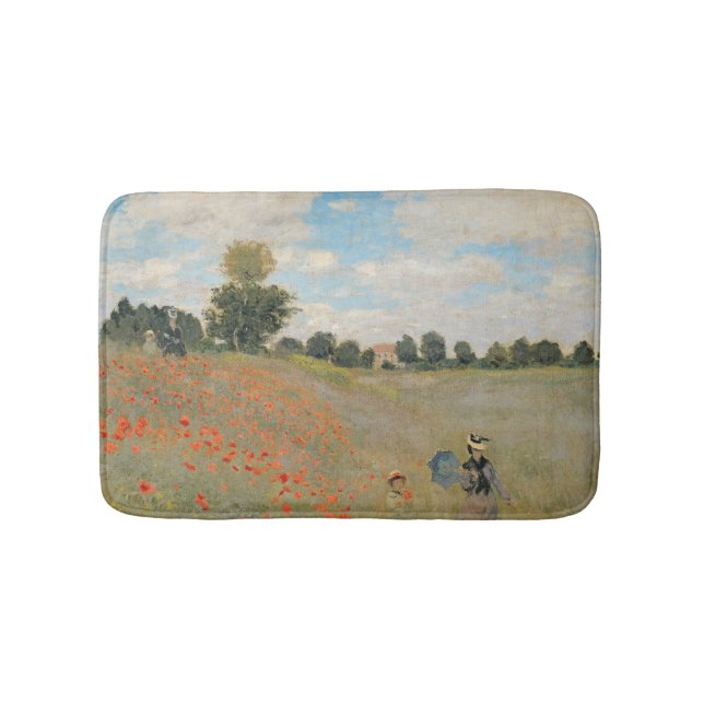 Alfombrilla De Baño Amapolas salvajes de Claude Monet el |, cerca de (Anverso)