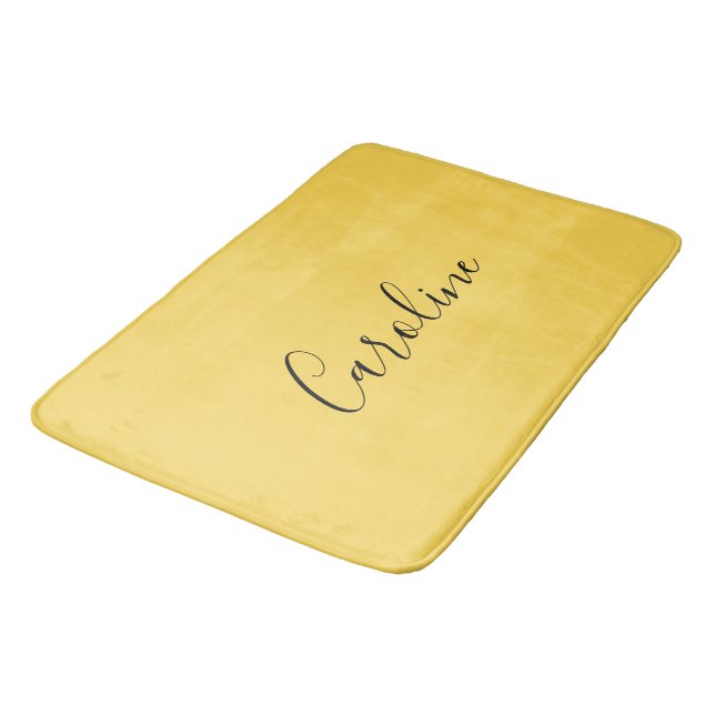 Alfombrilla De Baño amarillo mostaza moderna minimalista (Angular)