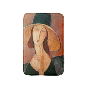 Alfombrilla De Baño Amedeo Modigliani - Jeanne Hebuterne en gran Gorra