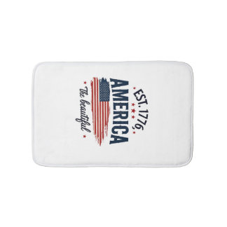 Alfombrilla De Baño América la Hermosa Bandera Patriótica Vintage Tipo