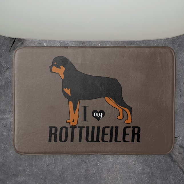 Alfombrilla De Baño Amo a mi perro Rottie Rottweiler (I love my Rottweiler Dog Bathmat)