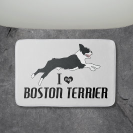 Alfombrilla De Baño Amo A Mi Perro Terrier De Boston