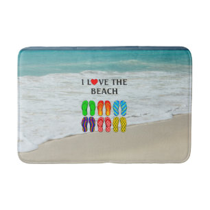 Alfombrilla De Baño Amo la playa, diseño popular