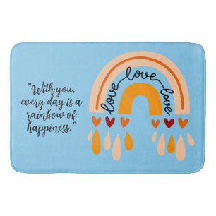 ALFOMBRILLA DE BAÑO AMOR AMOR CITA DE AMOR RETRO BOHO RAINBOW HEARTS