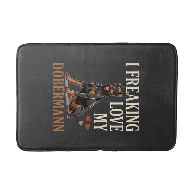 Alfombrilla De Baño Amor Dobermann Amante Perros (Anverso)