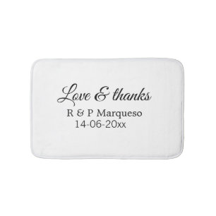 Alfombrilla De Baño Amor & gracias agregar nombre de la pareja boda ag