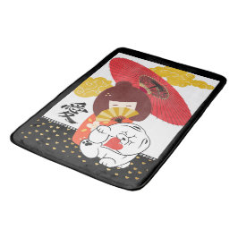Alfombrilla De Baño AMOR KOKESHI  Perro Chow corazón ESTIBA ESTERA