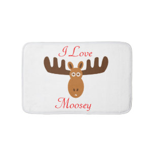 Alfombrilla De Baño Amor Moosey_whimsical de Head_I de los alces y