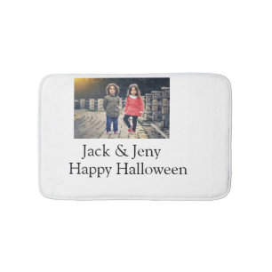Alfombrilla De Baño añadir nombre de texto de foto niños de Halloween 