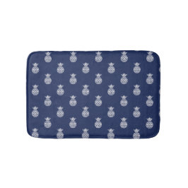 Alfombrilla De Baño Anápoles blancos sobre azul marino