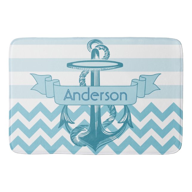 Alfombrilla De Baño Ancla de Monogramed (Anverso)