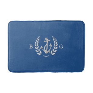 Alfombrilla De Baño Ancla náutica, recubrimientos de baño con monogram