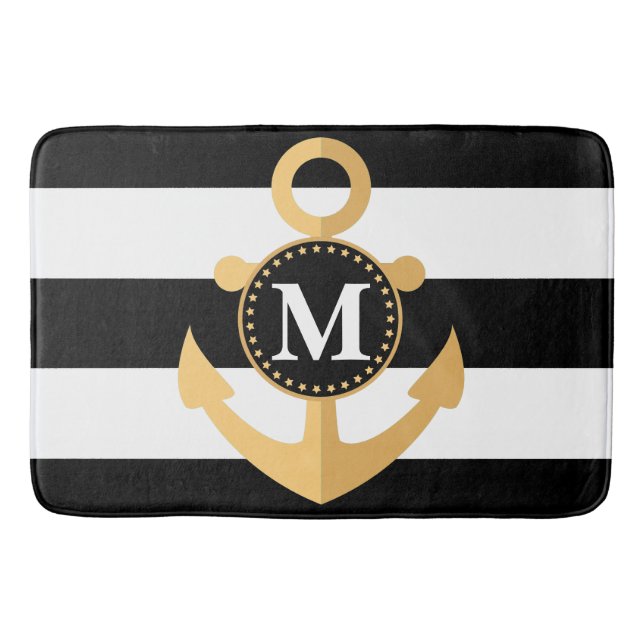 Alfombrilla De Baño Ancla y rayas (Anverso)