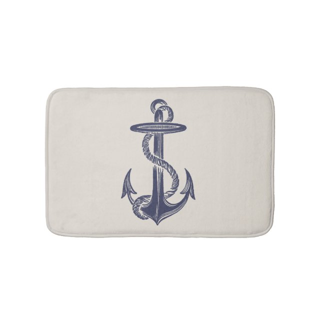 Alfombrilla De Baño Anclaje azul vintage Bath Mat (Anverso)