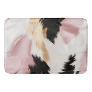 Alfombrilla De Baño Animal Piel de vaca negro de oro blanco rosado