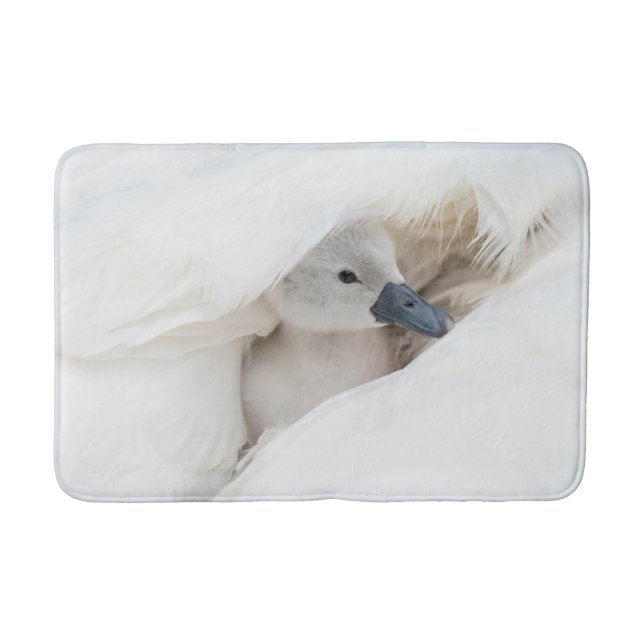 Alfombrilla De Baño Animales de bebé más afectados | Baby Mute Swan (Anverso)
