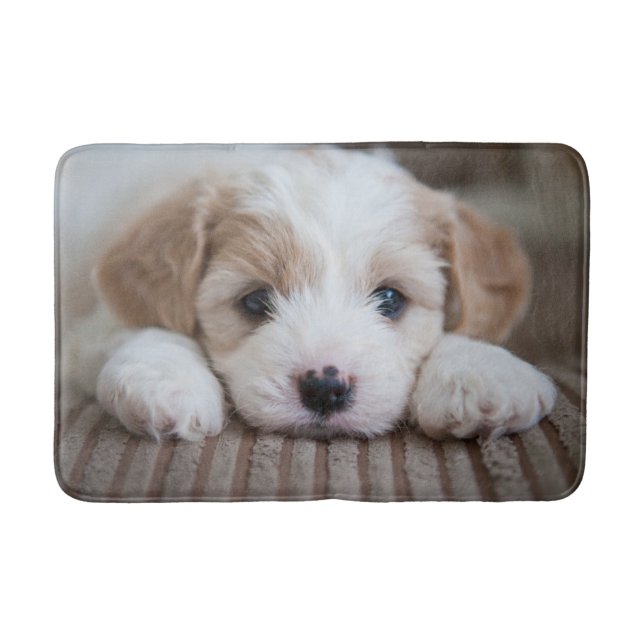 Alfombrilla De Baño Animales de bebé más afectados | Cavashon Puppy (Anverso)