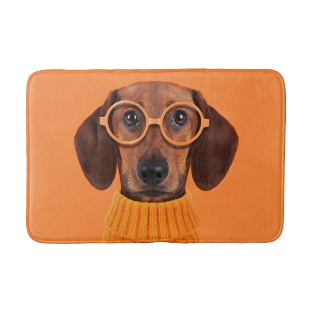 Alfombrilla De Baño Animales de bebé más afectados | Dachshund Naranja (Anverso)