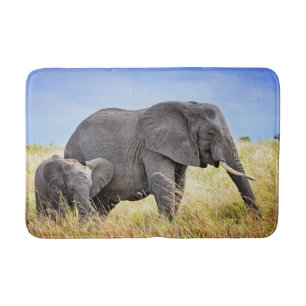 Alfombrilla De Baño Animales de bebé más afectados Elefante africano