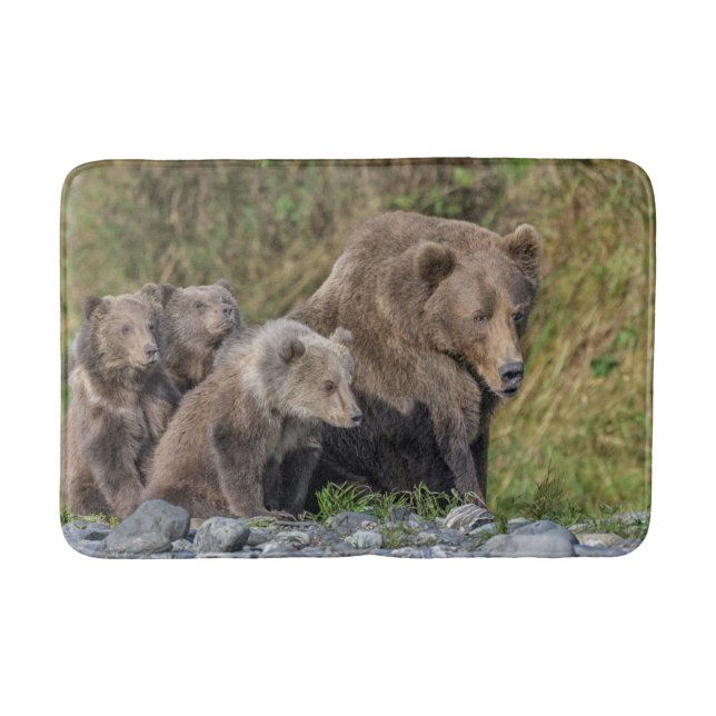 Alfombrilla De Baño Animales de bebé más afectados | Kodiak Mama Bear  (Anverso)