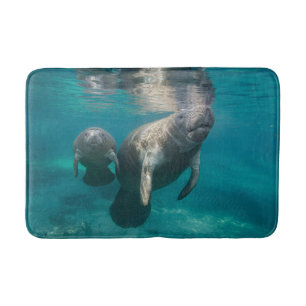 Alfombrilla De Baño Animales de bebé más afectados   Manatee & Baby