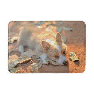 Alfombrilla De Baño Animales de bebé más afectados Shy Corgi