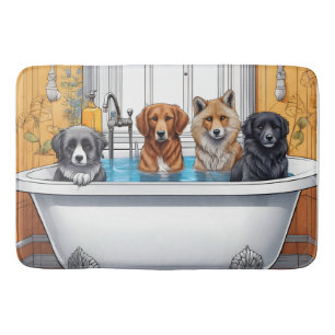 Alfombrilla De Baño Animales divertidos en baño
