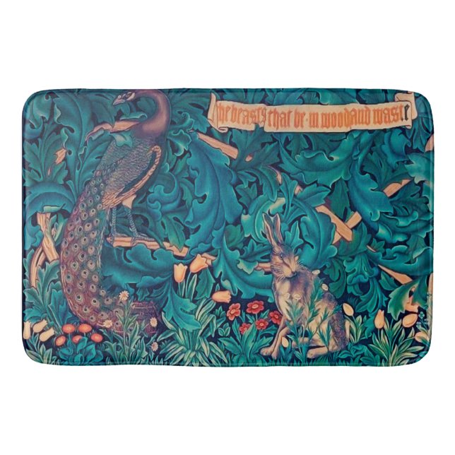 Alfombrilla De Baño Animales en el bosque, William Morris (Anverso)