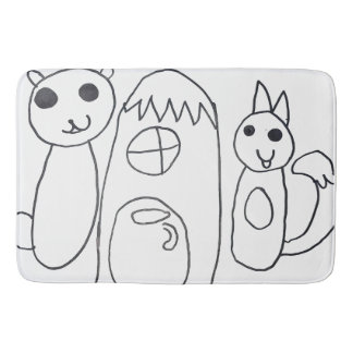Alfombrilla De Baño Animales Lindos Blanco y Negro Niños