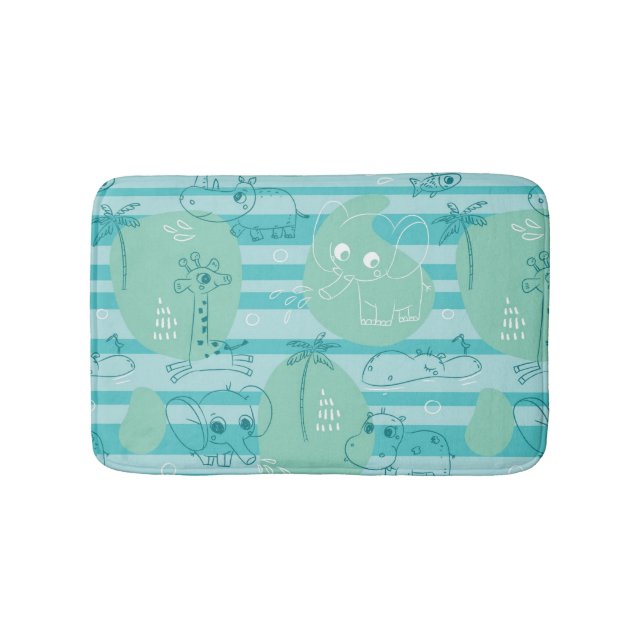 Alfombrilla De Baño Animales lindos que juegan con agua 1 (Anverso)