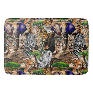 Alfombrilla De Baño Animales salvajes de sabana africanos