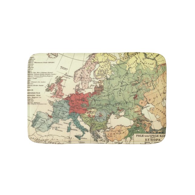 Alfombrilla De Baño Antigüedad mundial de los países del mapa de Europ (Anverso)