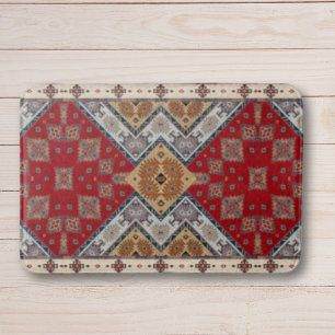 Alfombrilla De Baño Antiguo color rojo beige kilim turco
