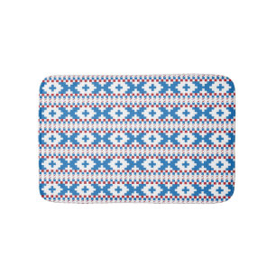 Alfombrilla De Baño Antiguos signos letones azul, rojo, blanco