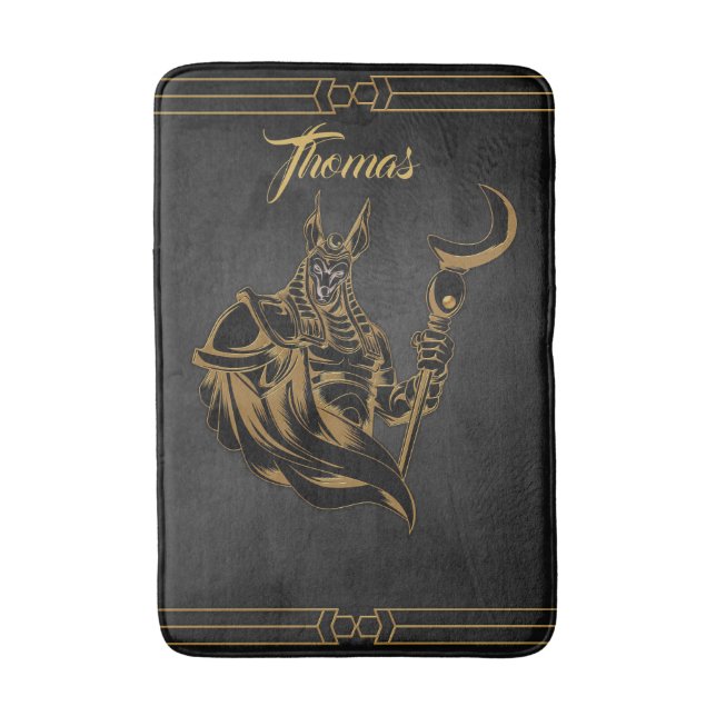 Alfombrilla De Baño Anubis antiguo de Egipto. (Frente vertical)