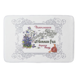 Alfombrilla De Baño Anuncio de perfume francés con violetas