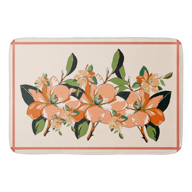 Alfombrilla De Baño Apricot Azalea en Cream (Anverso)