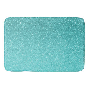 Alfombrilla De Baño Aqua Azul Brillo Destello Femenino Glamour Sirena