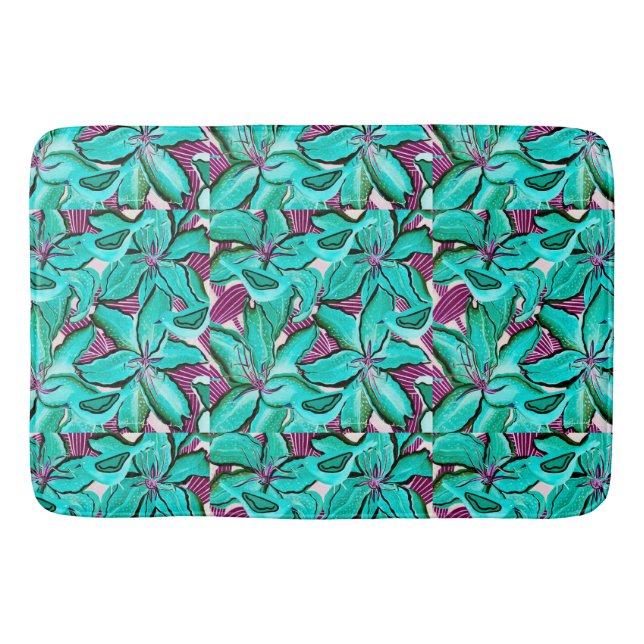 Alfombrilla De Baño Aqua Lilies Bath Mat (Anverso)