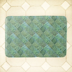 Alfombrilla De Baño Aquamarine Patchwork Sea Green Water Boho Moda
