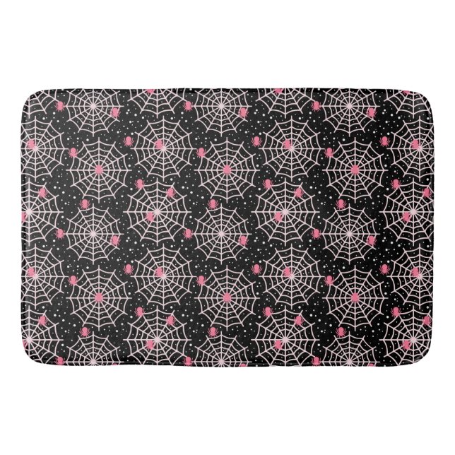 Alfombrilla De Baño Arañas rosas y páginas web (Anverso)