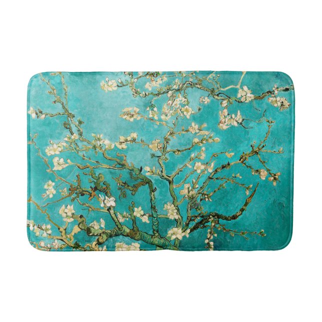 Alfombrilla De Baño Árbol de almendra floral Van Gogh (Anverso)