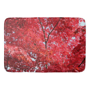 Alfombrilla De Baño Árbol de arce japonés rojo brillante