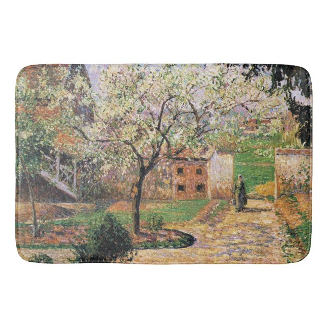 Alfombrilla De Baño Árbol de ciruelas, Eragny Camille Pissarro (Anverso)