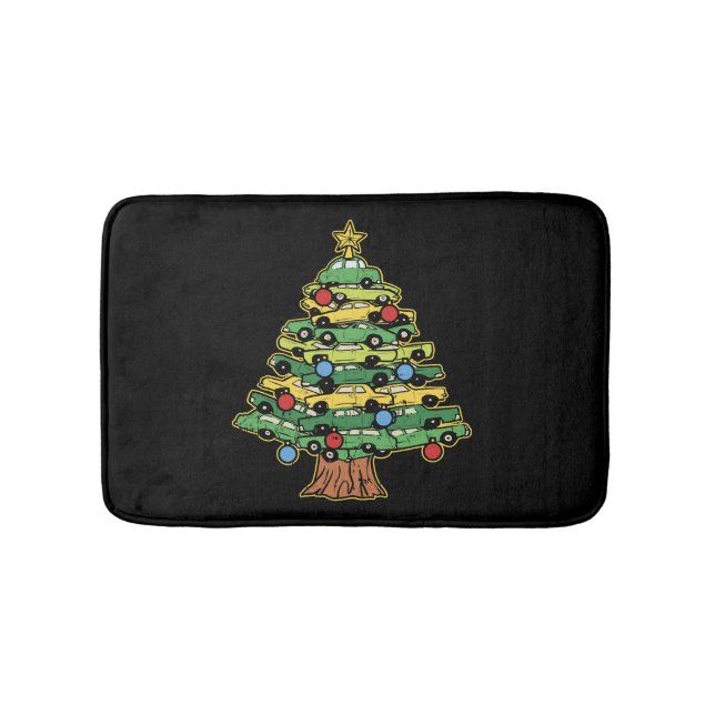 Alfombrilla De Baño Árbol de navidad de coche coche coche coche navida (Anverso)