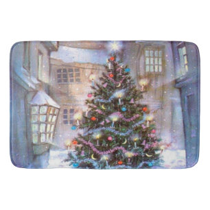 Alfombrilla De Baño Árbol de Navidad Vintage