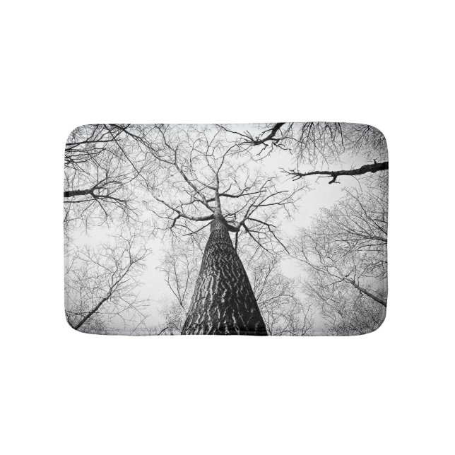 Alfombrilla De Baño Árbol en blanco y negro (Anverso)