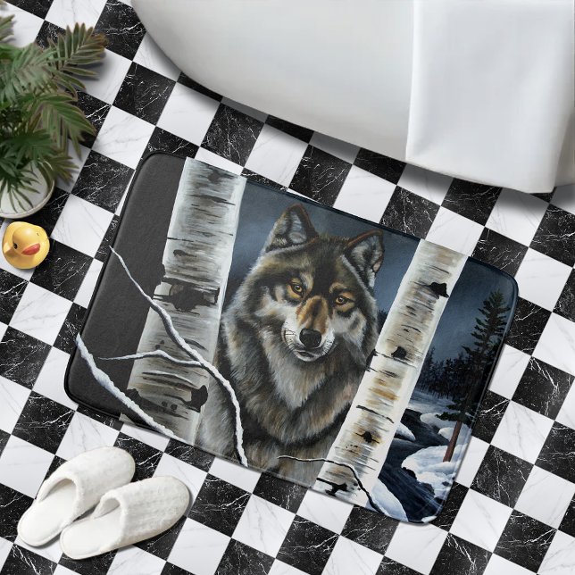 Alfombrilla De Baño Árboles de álamos de lobo de madera alfa (Subido por el creador)