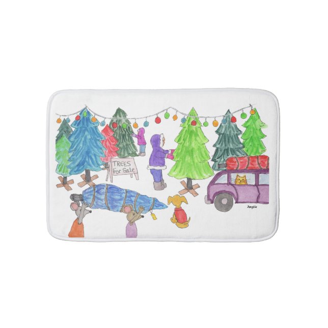 Alfombrilla De Baño Árboles de Navidad a la Venta (Anverso)