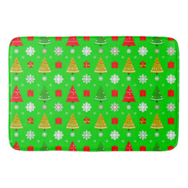 Alfombrilla De Baño Árboles de Navidad y Copos de Nieve